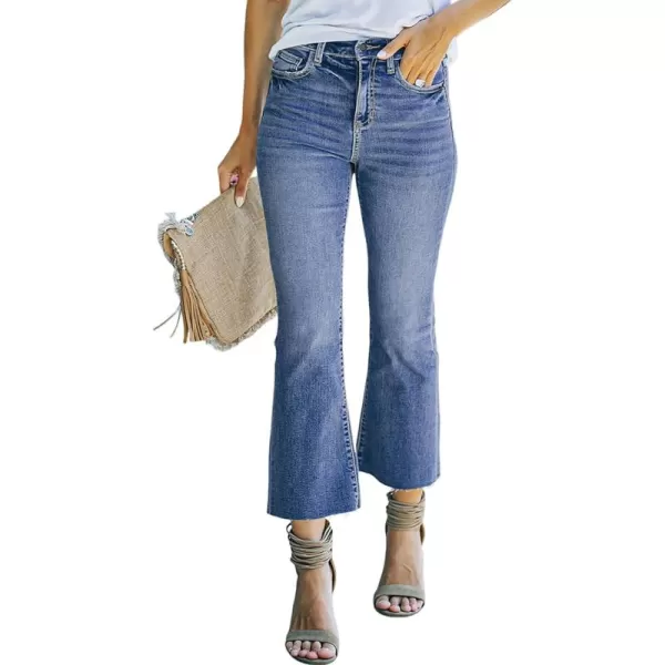 Sidefeel Women's Cropped Flared Jeans Bootcut Stretchy Bell Bottom Denim Pants
