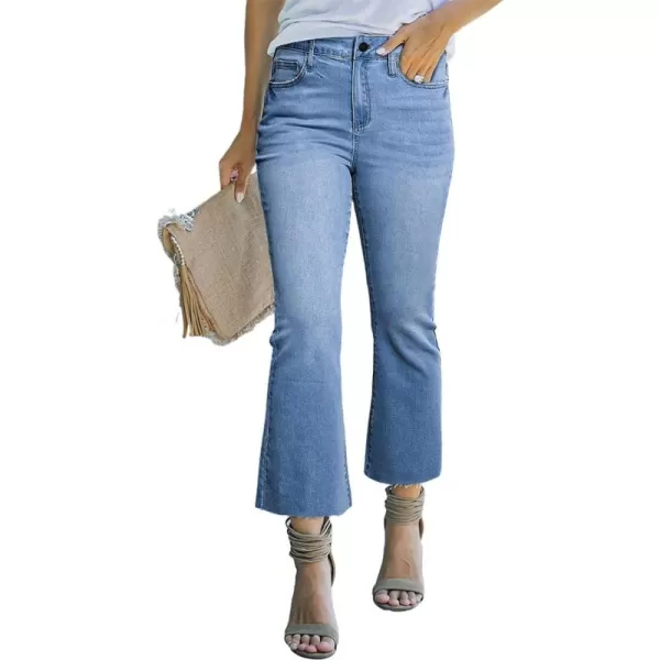 Sidefeel Women's Cropped Flared Jeans Bootcut Stretchy Bell Bottom Denim Pants