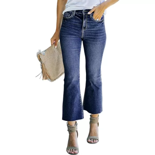 Sidefeel Women's Cropped Flared Jeans Bootcut Stretchy Bell Bottom Denim Pants