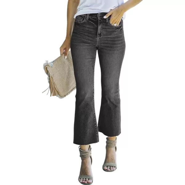 Sidefeel Women's Cropped Flared Jeans Bootcut Stretchy Bell Bottom Denim Pants