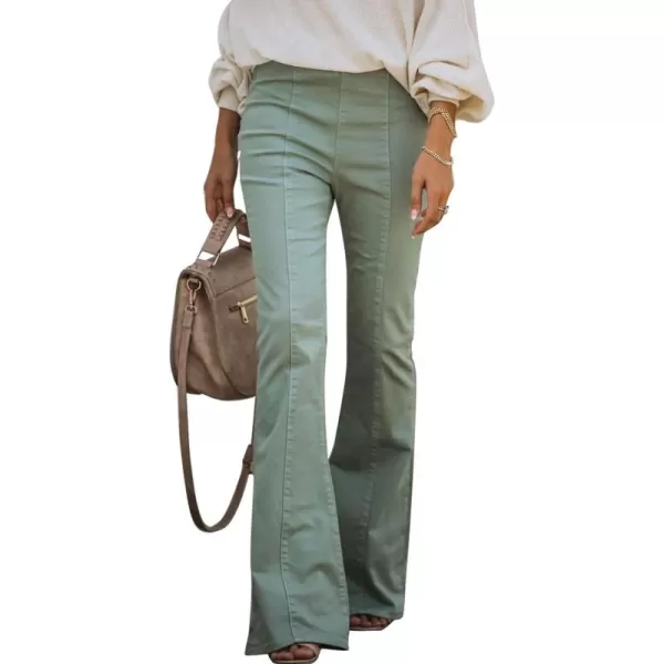 Sidefeel Women's High Waisted Jeans Flared Bell Bottoms Elastic Waist Denim Pants