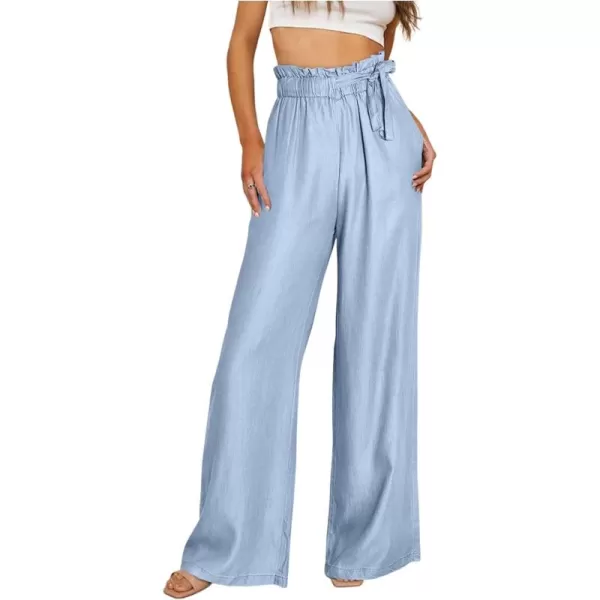 Sidefeel Women's High Waisted Wide Leg Jeans 2024 Summer Drawstring Denim Pants