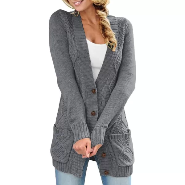 Sidefeel Women's Open Front Cardigan Sweaters Casual Button Down Knitted Coat Tops with Pockets