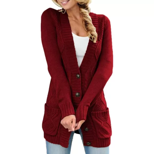 Sidefeel Women's Open Front Cardigan Sweaters Casual Button Down Knitted Coat Tops with Pockets