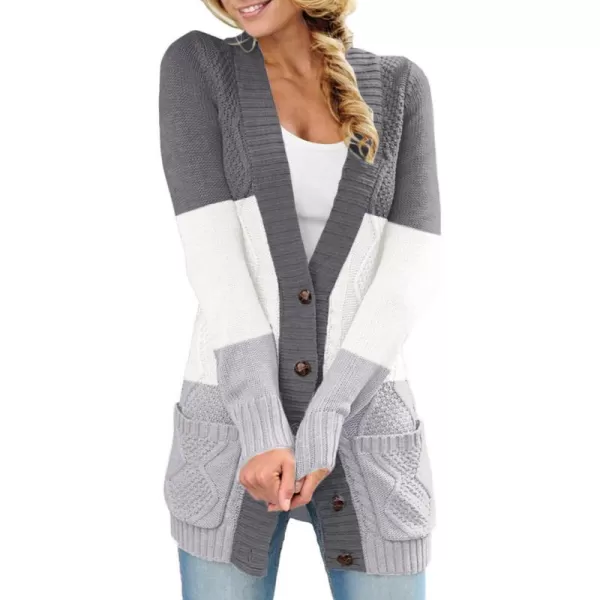 Sidefeel Women's Open Front Cardigan Sweaters Casual Button Down Knitted Coat Tops with Pockets