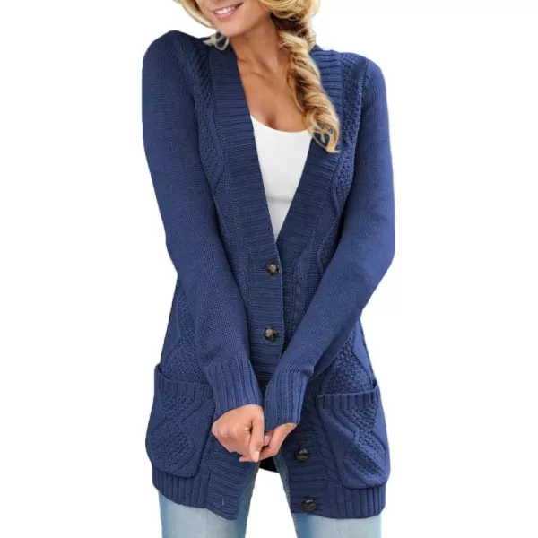 Sidefeel Women's Open Front Cardigan Sweaters Casual Button Down Knitted Coat Tops with Pockets
