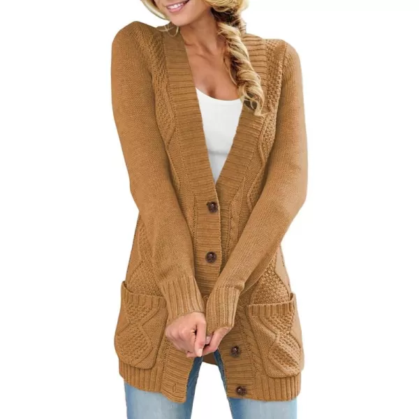 Sidefeel Women's Open Front Cardigan Sweaters Casual Button Down Knitted Coat Tops with Pockets