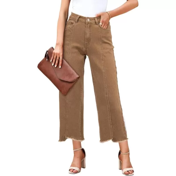 Sidefeel Women's Wide Leg Capri Jeans Casual Summer Straight Leg Denim Pants with Pockets