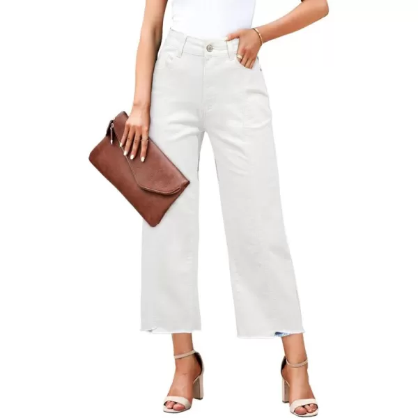 Sidefeel Women's Wide Leg Capri Jeans Casual Summer Straight Leg Denim Pants with Pockets