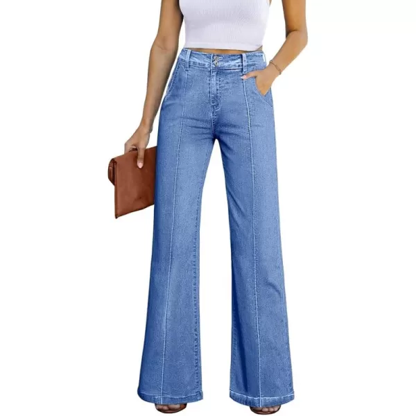 Sidefeel Womens Wide Leg Jeans Casual Baggy High Waisted Stretch Denim Pants