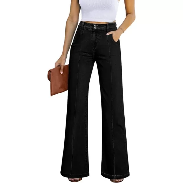 Sidefeel Womens Wide Leg Jeans Casual Baggy High Waisted Stretch Denim Pants