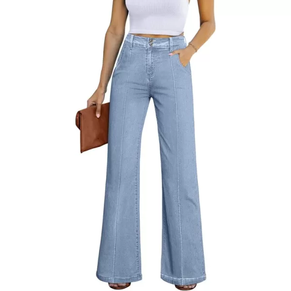 Sidefeel Womens Wide Leg Jeans Casual Baggy High Waisted Stretch Denim Pants