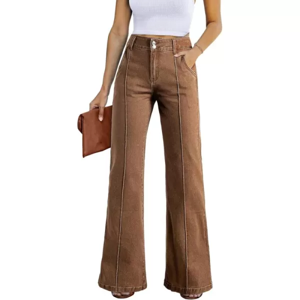 Sidefeel Womens Wide Leg Jeans Casual Baggy High Waisted Stretch Denim Pants