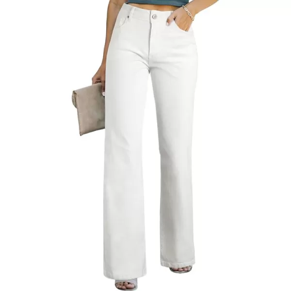 Sidefeel Women's Wide Leg Jeans Casual High Waisted Straight Stretch Denim Pants with Pockets