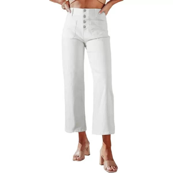 Sidefeel Women's Wide Leg Jeans High Waisted Stretchy Straight Leg Jeans Buttoned Loose Denim Pants with Pocket