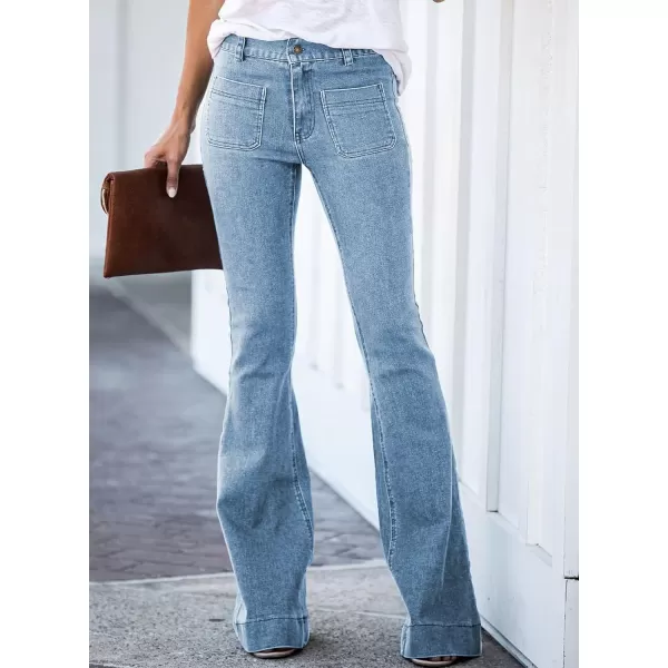Sidefeel Women's Flared Jeans Wide Legs High Waisted Bell Bottoms Bootcut Denim Pants