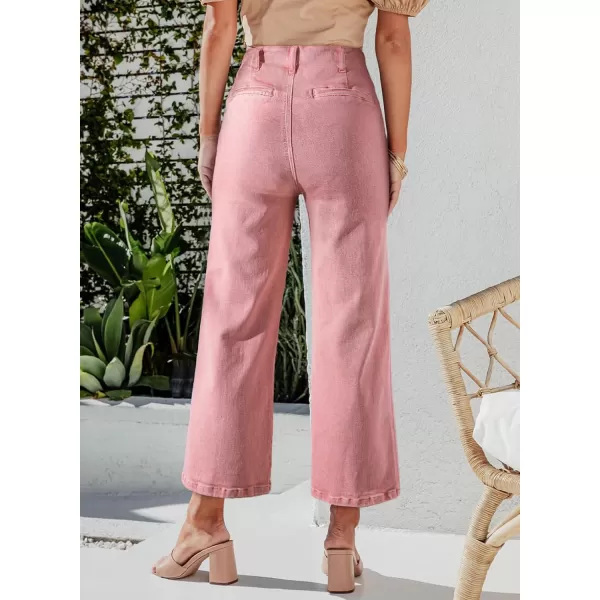 Sidefeel Women's Wide Leg Jeans High Waisted Stretchy Straight Leg Jeans Buttoned Loose Denim Pants with Pocket
