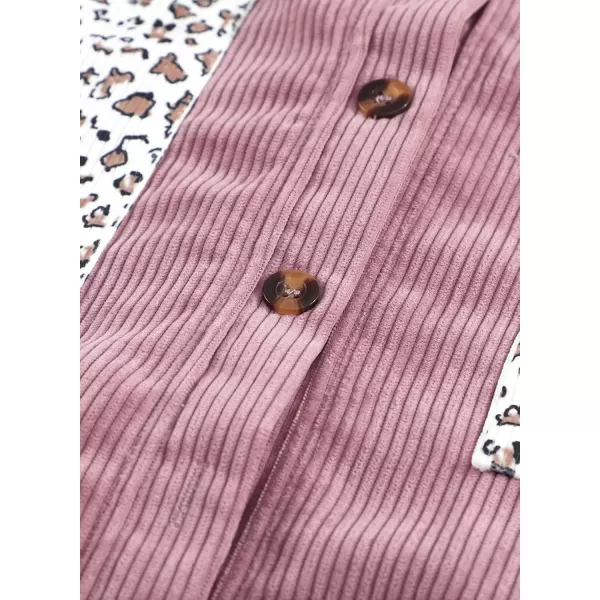 Sidefeel Womens Corduroy Plaid Long Sleeve Shirts Button Down Oversized Blouses Top
