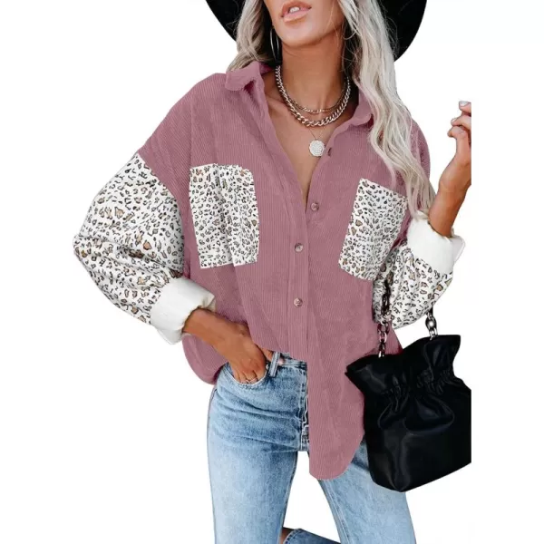 Sidefeel Womens Corduroy Plaid Long Sleeve Shirts Button Down Oversized Blouses Top