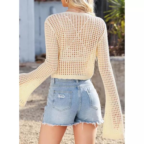 Sidefeel Lightweight Summer Cardigan for Women Spring Crochet Cardigan Sweater Kimonos Boho Open Front Outwear