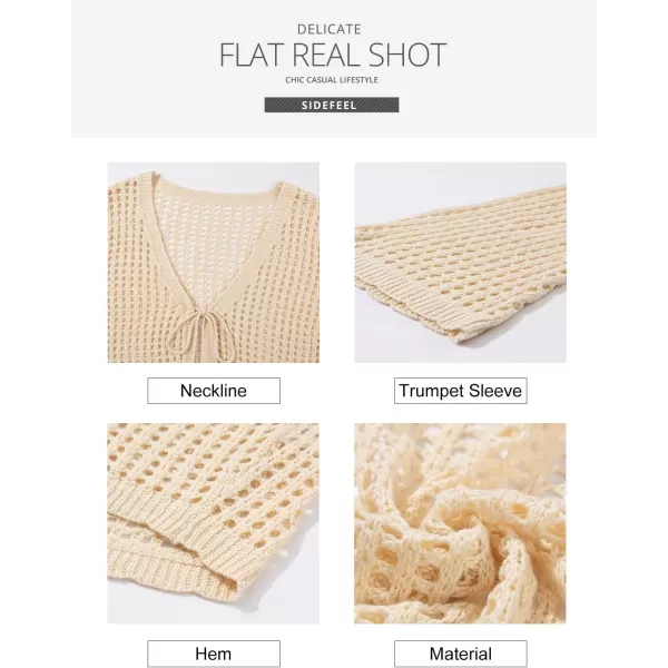 Sidefeel Lightweight Summer Cardigan for Women Spring Crochet Cardigan Sweater Kimonos Boho Open Front Outwear