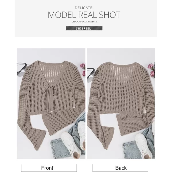 Sidefeel Lightweight Summer Cardigan for Women Spring Crochet Cardigan Sweater Kimonos Boho Open Front Outwear