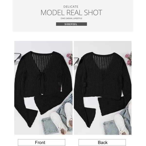 Sidefeel Lightweight Summer Cardigan for Women Spring Crochet Cardigan Sweater Kimonos Boho Open Front Outwear