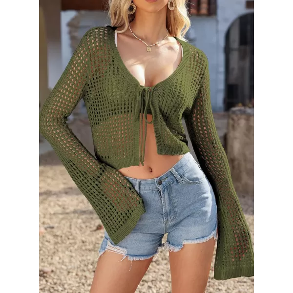 Sidefeel Lightweight Summer Cardigan for Women Spring Crochet Cardigan Sweater Kimonos Boho Open Front Outwear