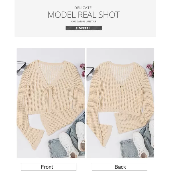 Sidefeel Lightweight Summer Cardigan for Women Spring Crochet Cardigan Sweater Kimonos Boho Open Front Outwear