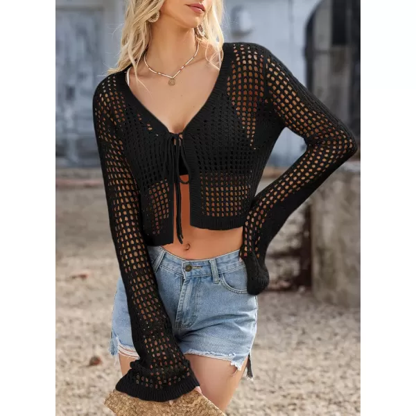 Sidefeel Lightweight Summer Cardigan for Women Spring Crochet Cardigan Sweater Kimonos Boho Open Front Outwear