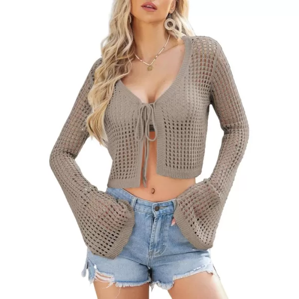 Sidefeel Lightweight Summer Cardigan for Women Spring Crochet Cardigan Sweater Kimonos Boho Open Front Outwear