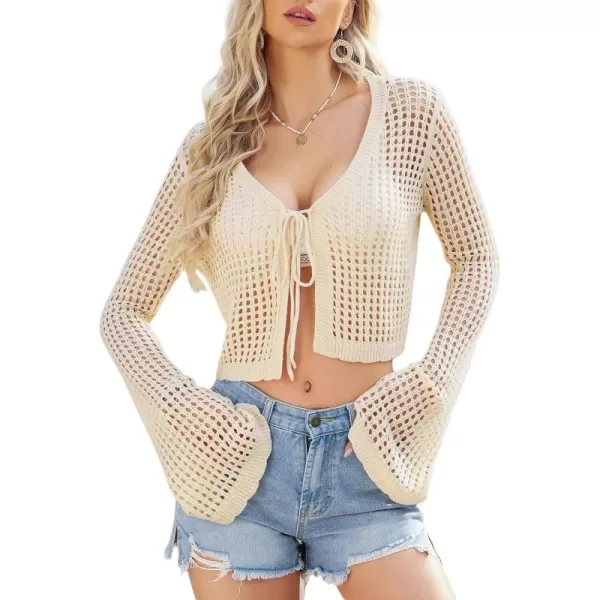 Sidefeel Lightweight Summer Cardigan for Women Spring Crochet Cardigan Sweater Kimonos Boho Open Front Outwear