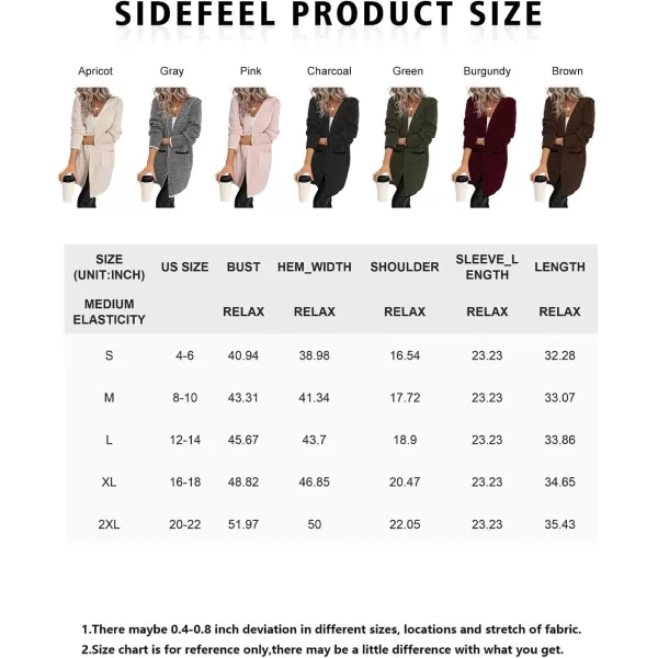 Sidefeel Women's 2024 Fall Long Sleeve Open Front Contrast Cardigan Sweaters Oversized Chunky Knit Hooded Sweaters Coat