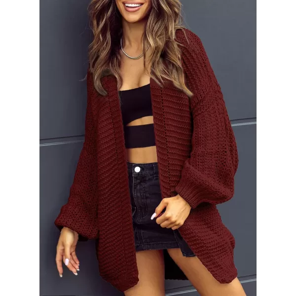 Sidefeel Women's Cardigan Sweaters 2024 Fall Fashions Open Front Oversized Lantern Sleeve Chunky Knitted Outwear