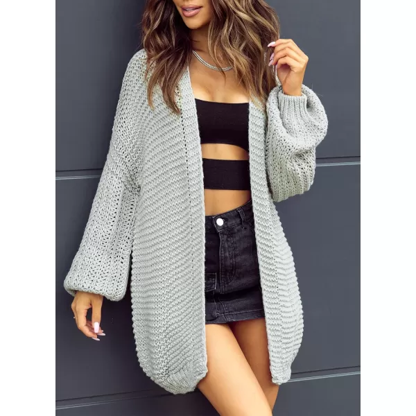 Sidefeel Women's Cardigan Sweaters 2024 Fall Fashions Open Front Oversized Lantern Sleeve Chunky Knitted Outwear