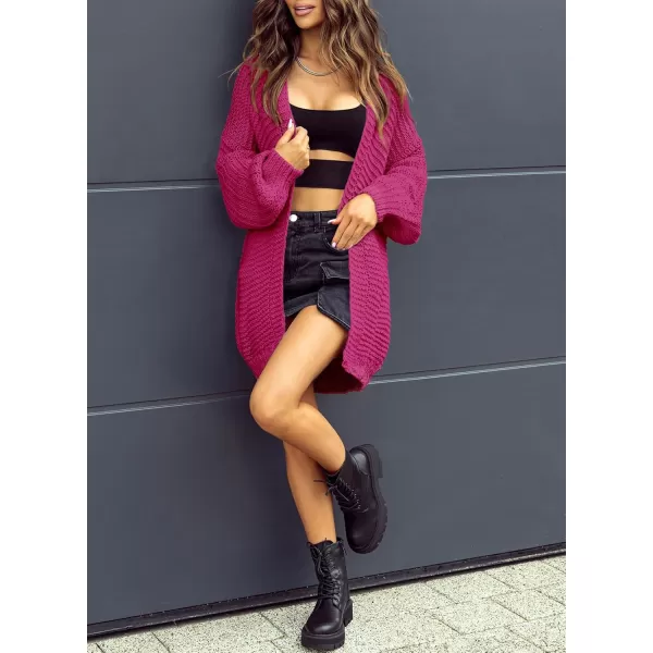 Sidefeel Women's Cardigan Sweaters 2024 Fall Fashions Open Front Oversized Lantern Sleeve Chunky Knitted Outwear