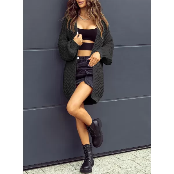 Sidefeel Women's Cardigan Sweaters 2024 Fall Fashions Open Front Oversized Lantern Sleeve Chunky Knitted Outwear