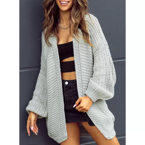 Sidefeel Women's Cardigan Sweaters 2024 Fall Fashions Open Front Oversized Lantern Sleeve Chunky Knitted Outwear
