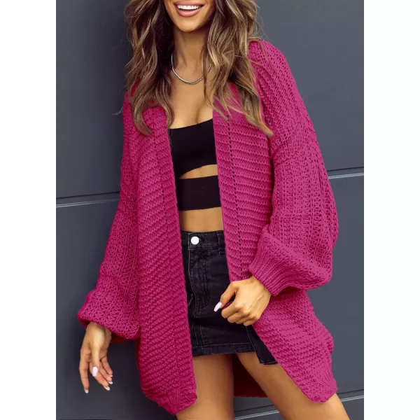 Sidefeel Women's Cardigan Sweaters 2024 Fall Fashions Open Front Oversized Lantern Sleeve Chunky Knitted Outwear