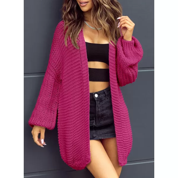 Sidefeel Women's Cardigan Sweaters 2024 Fall Fashions Open Front Oversized Lantern Sleeve Chunky Knitted Outwear