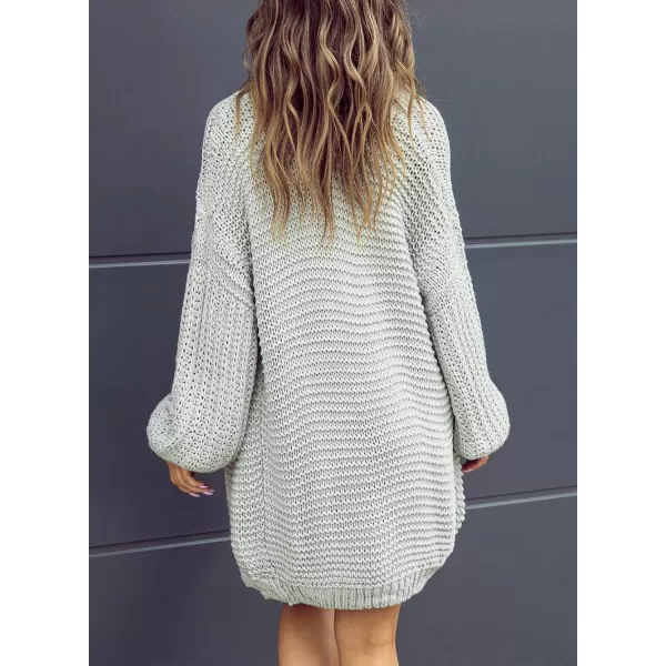 Sidefeel Women's Cardigan Sweaters 2024 Fall Fashions Open Front Oversized Lantern Sleeve Chunky Knitted Outwear