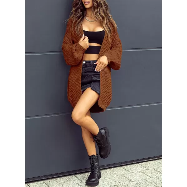 Sidefeel Women's Cardigan Sweaters 2024 Fall Fashions Open Front Oversized Lantern Sleeve Chunky Knitted Outwear