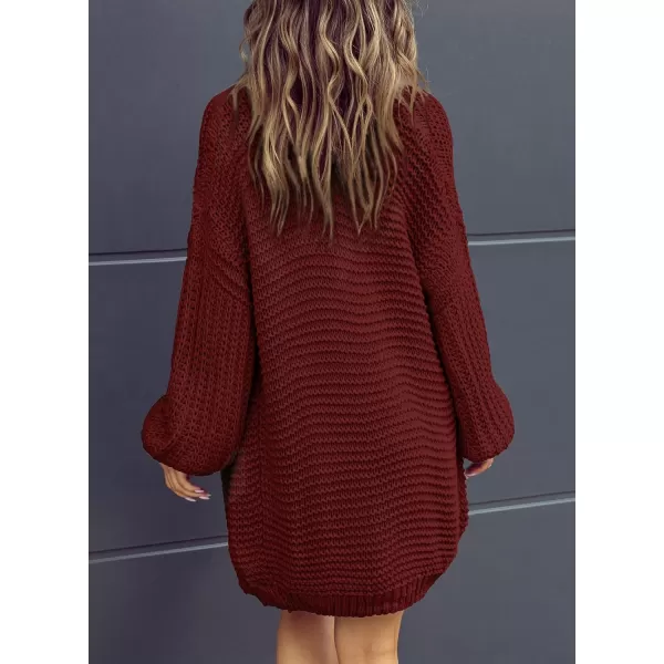 Sidefeel Women's Cardigan Sweaters 2024 Fall Fashions Open Front Oversized Lantern Sleeve Chunky Knitted Outwear
