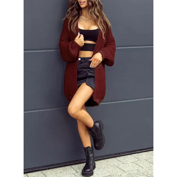 Sidefeel Women's Cardigan Sweaters 2024 Fall Fashions Open Front Oversized Lantern Sleeve Chunky Knitted Outwear