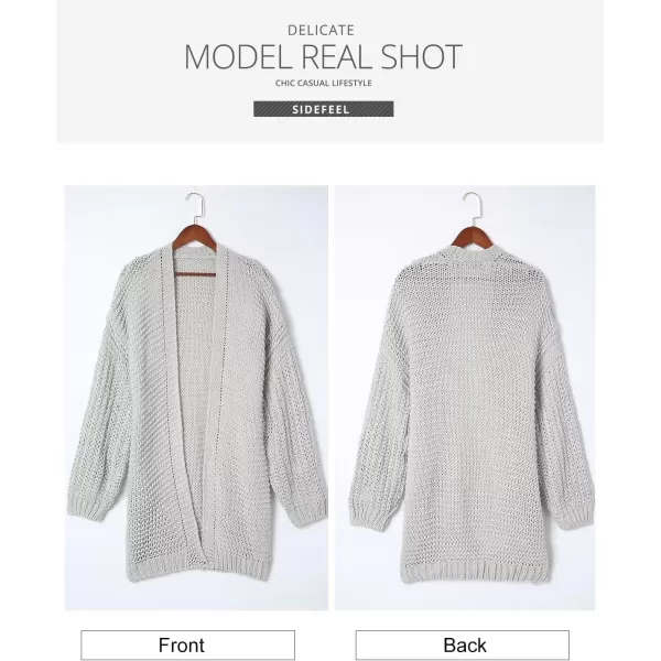 Sidefeel Women's Cardigan Sweaters 2024 Fall Fashions Open Front Oversized Lantern Sleeve Chunky Knitted Outwear