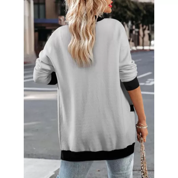Sidefeel Women's Cardigan Sweaters Open Front Button Down Plaid Chunky Knit Jackets with Pockets
