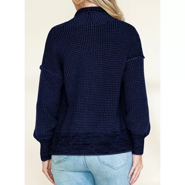 Sidefeel Womens Plaid Open Front Short Cardigan Oversized Long Sleeve Chunky Knit Sweaters Jacket Outwear with Pockets