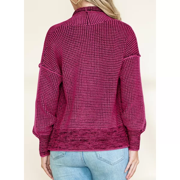 Sidefeel Womens Plaid Open Front Short Cardigan Oversized Long Sleeve Chunky Knit Sweaters Jacket Outwear with Pockets