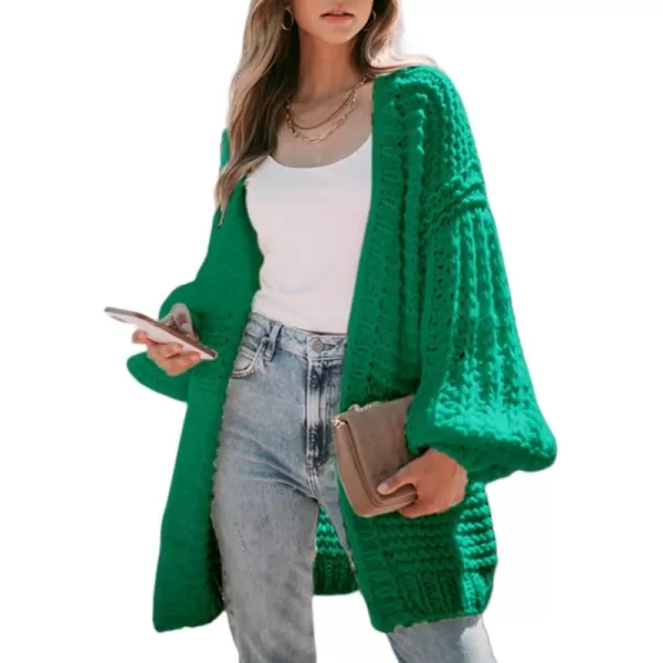 Sidefeel Women's Cardigan Sweaters 2024 Fall Fashions Open Front Oversized Lantern Sleeve Chunky Knitted Outwear