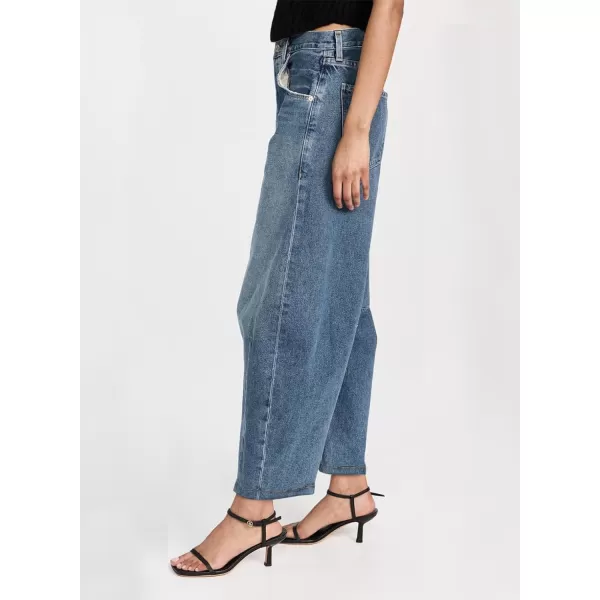 Sidefeel Women's Barrel Jeans Wide Leg Vintage Mid Rise Y2k Baggy Boyfriend Ankle Denim Pants